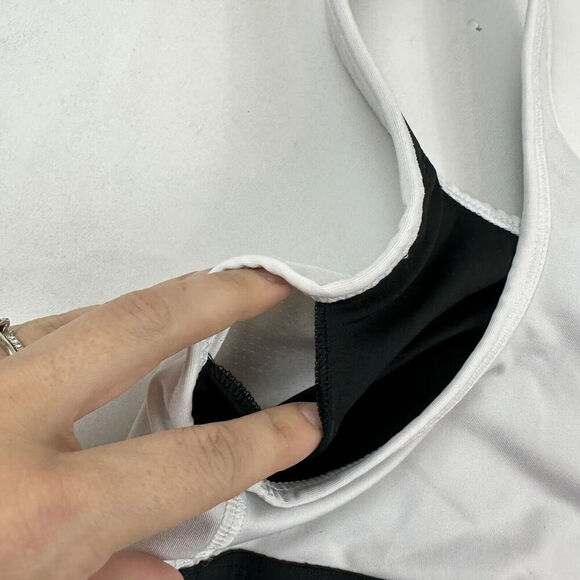 Avia Women's White Black Racerback Sport Bra Size Small 4-6 No Padding Active - Picture 5 of 6